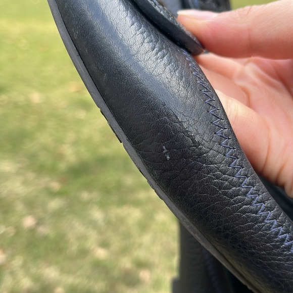 Tory Burch Designer Minnie Dark Black Leather Travel Street Flats - Picture 10 of 10